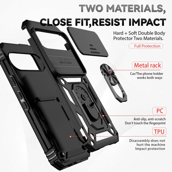For Google Pixel 9 Sliding Camshield Holder Phone Case(Black)