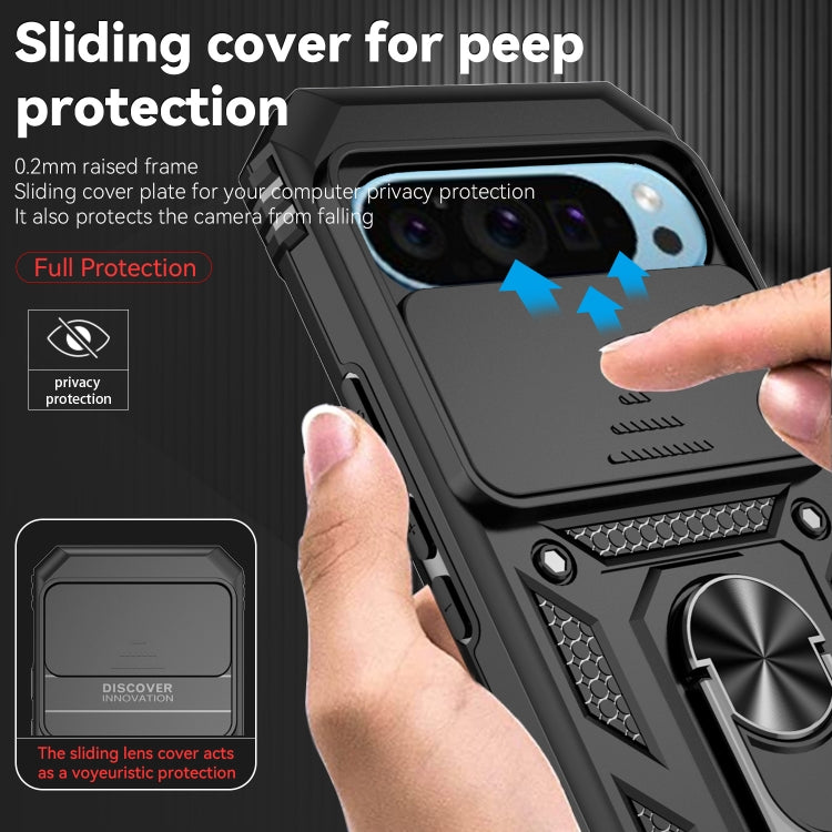 For Google Pixel 9 Sliding Camshield Holder Phone Case(Black)