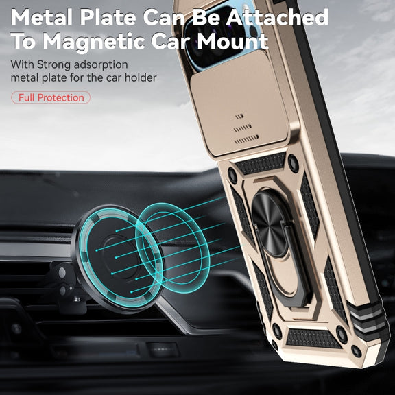 For Google Pixel 9 Sliding Camshield Holder Phone Case(Gold)