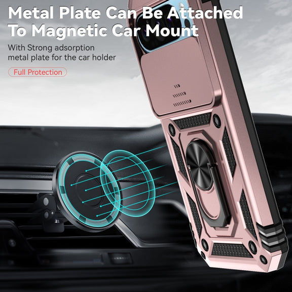 For Google Pixel 9 Sliding Camshield Holder Phone Case(Rose Gold)