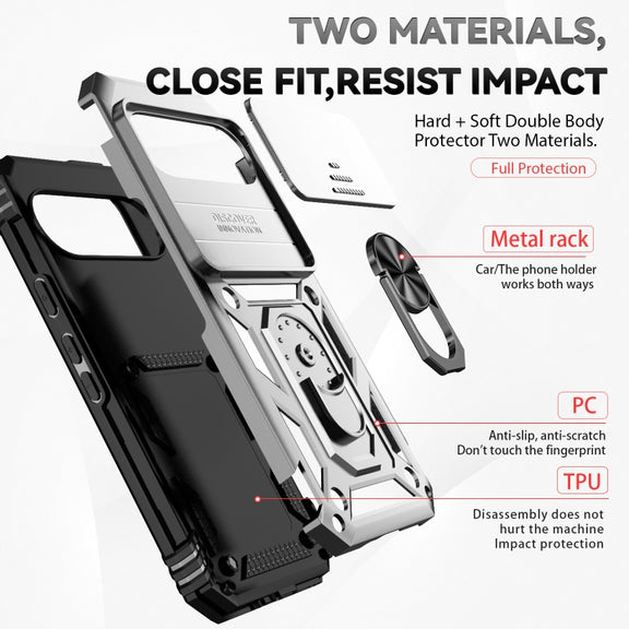 For Google Pixel 9 Sliding Camshield Holder Phone Case(Silver)