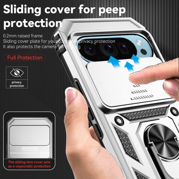 For Google Pixel 9 Sliding Camshield Holder Phone Case(Silver)