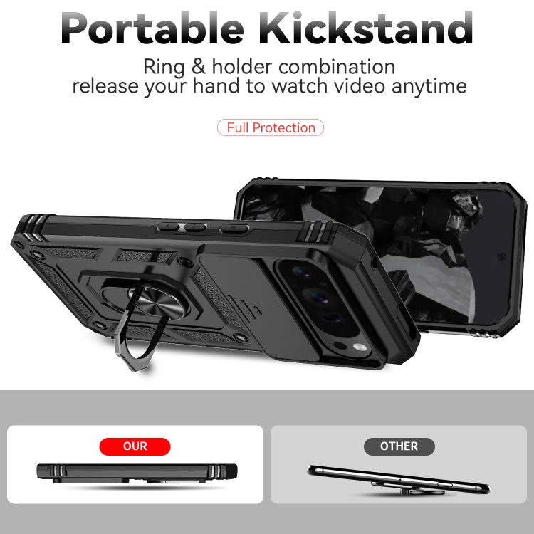 For Google Pixel 9 Pro Sliding Camshield Holder Phone Case(Black)