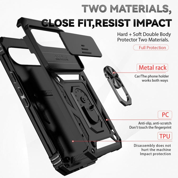 For Google Pixel 9 Pro Sliding Camshield Holder Phone Case(Black)