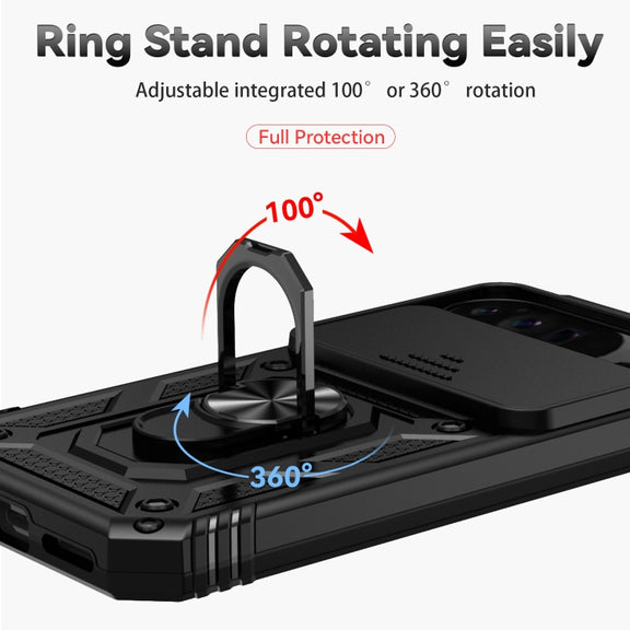 For Google Pixel 9 Pro Sliding Camshield Holder Phone Case(Black)