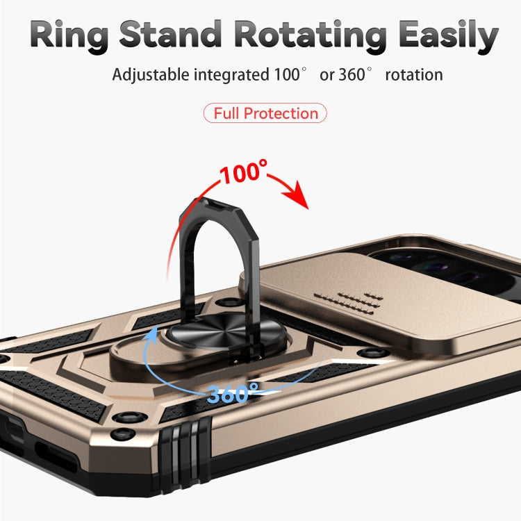 For Google Pixel 9 Pro Sliding Camshield Holder Phone Case(Gold)