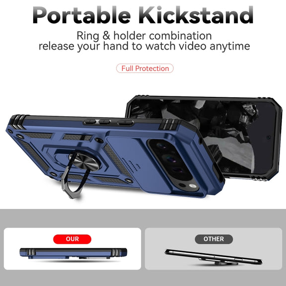 For Google Pixel 9 Pro Sliding Camshield Holder Phone Case(Blue)
