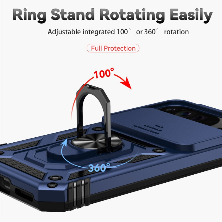 For Google Pixel 9 Pro Sliding Camshield Holder Phone Case(Blue)