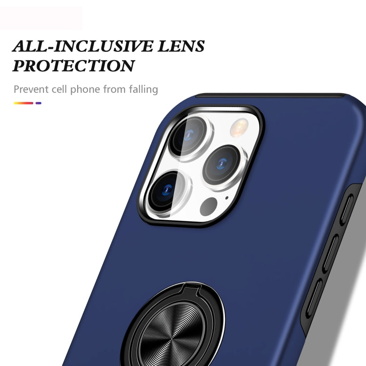 For iPhone 16 Magnetic Ring Holder Phone Case(Navy Blue)