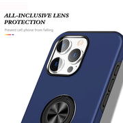 For iPhone 16 Magnetic Ring Holder Phone Case(Navy Blue)