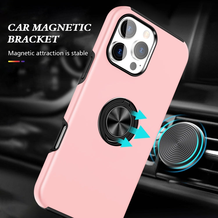 For iPhone 16 Magnetic Ring Holder Phone Case(Rose Gold)