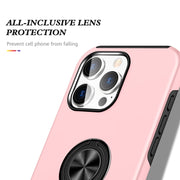 For iPhone 16 Magnetic Ring Holder Phone Case(Rose Gold)