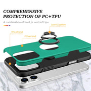 For iPhone 16 Magnetic Ring Holder Phone Case(Dark Green)