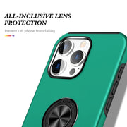 For iPhone 16 Magnetic Ring Holder Phone Case(Dark Green)