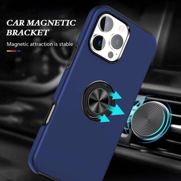For iPhone 16 Plus Magnetic Ring Holder Phone Case(Navy Blue)