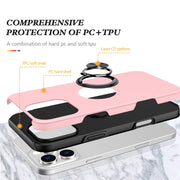 For iPhone 16 Plus Magnetic Ring Holder Phone Case(Rose Gold)