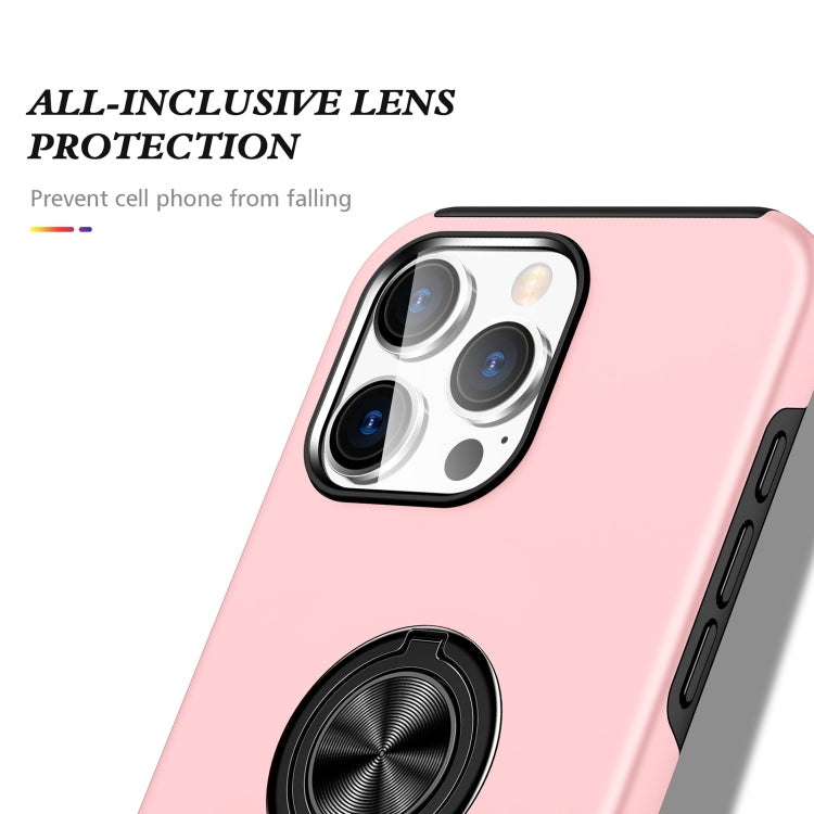 For iPhone 16 Plus Magnetic Ring Holder Phone Case(Rose Gold)