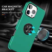 For iPhone 16 Plus Magnetic Ring Holder Phone Case(Dark Green)