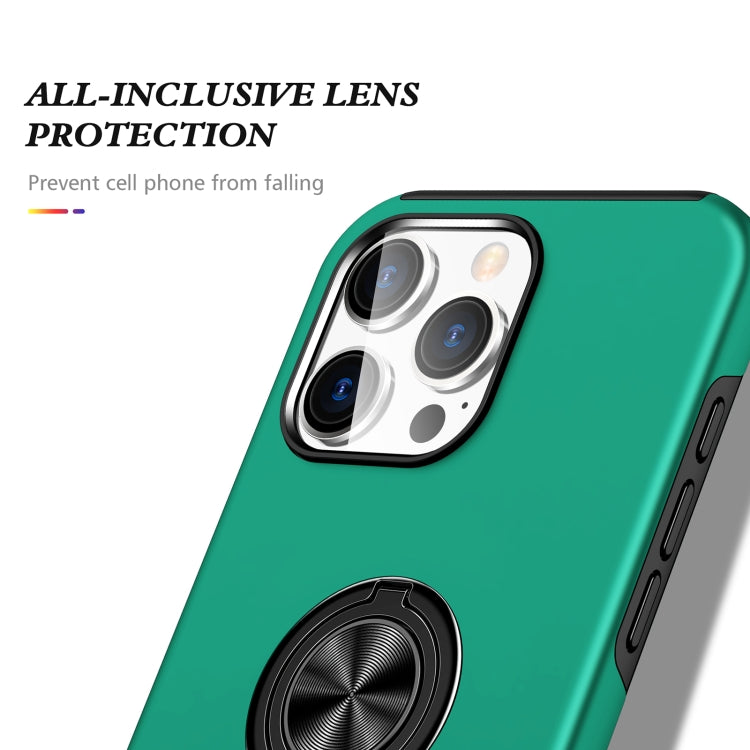 For iPhone 16 Plus Magnetic Ring Holder Phone Case(Dark Green)