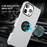 For iPhone 16 Plus Magnetic Ring Holder Phone Case(Silver)