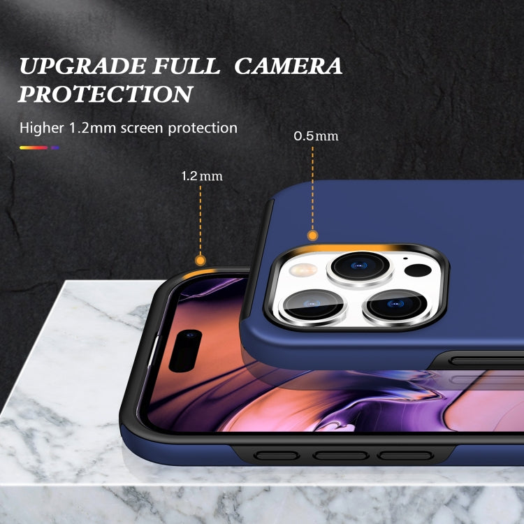 For iPhone 16 Pro Magnetic Ring Holder Phone Case(Navy Blue)