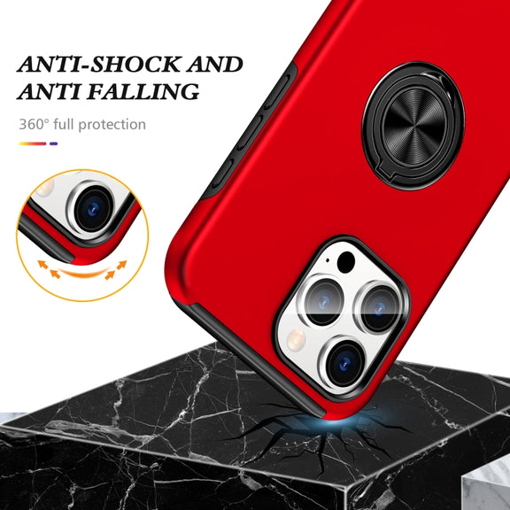 For iPhone 16 Pro Magnetic Ring Holder Phone Case(Red)
