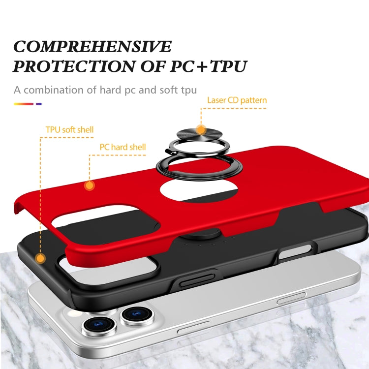 For iPhone 16 Pro Magnetic Ring Holder Phone Case(Red)