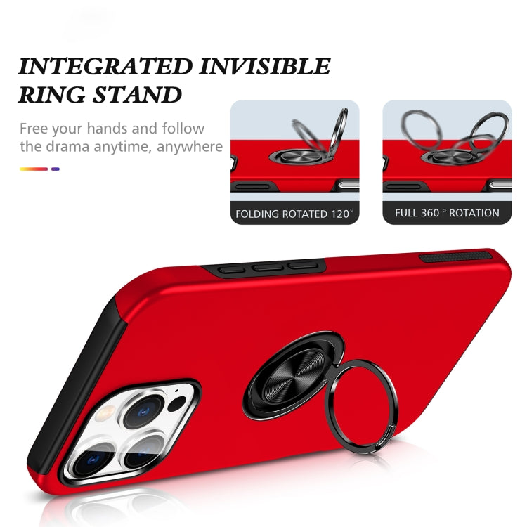 For iPhone 16 Pro Magnetic Ring Holder Phone Case(Red)