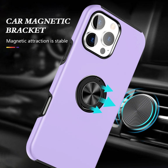 For iPhone 16 Pro Magnetic Ring Holder Phone Case(Purple)