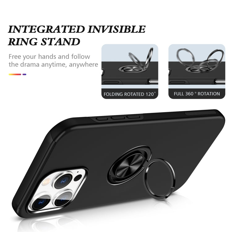 For iPhone 16 Pro Max Magnetic Ring Holder Phone Case(Black)