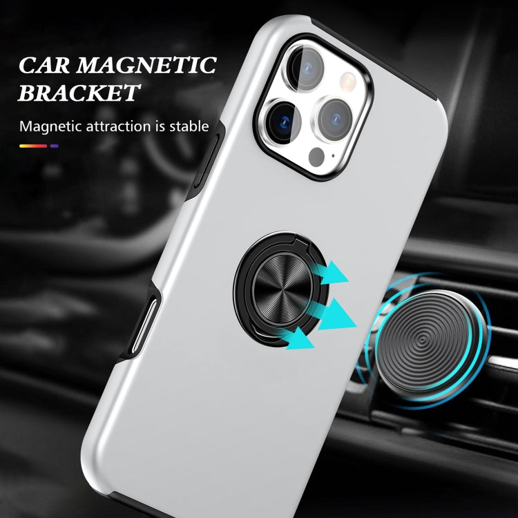 For iPhone 16 Pro Max Magnetic Ring Holder Phone Case(Silver)
