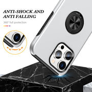 For iPhone 16 Pro Max Magnetic Ring Holder Phone Case(Silver)