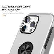 For iPhone 16 Pro Max Magnetic Ring Holder Phone Case(Silver)