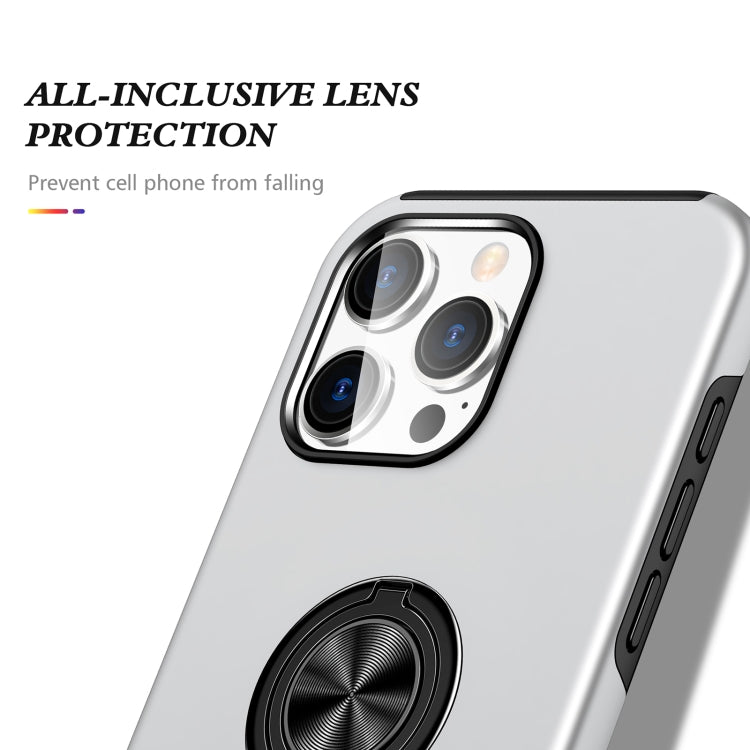 For iPhone 16 Pro Max Magnetic Ring Holder Phone Case(Silver)