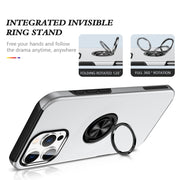 For iPhone 16 Pro Max Magnetic Ring Holder Phone Case(Silver)