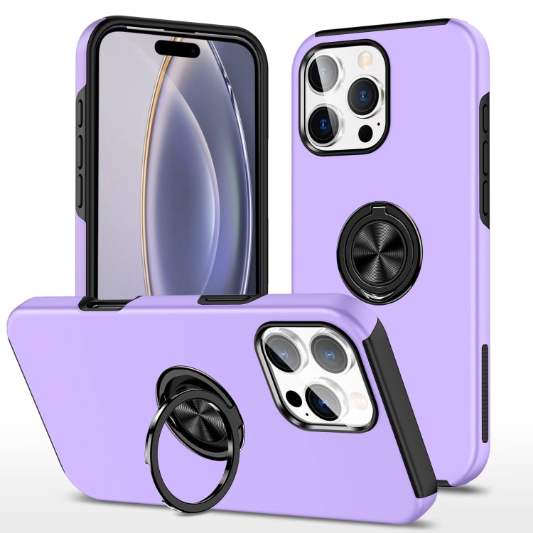 For iPhone 16 Pro Max Magnetic Ring Holder Phone Case(Purple)
