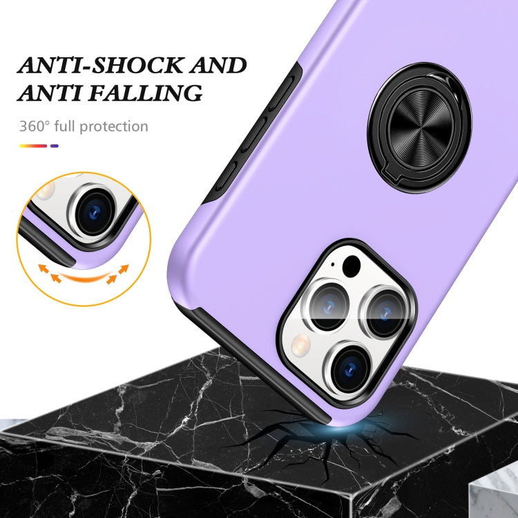 For iPhone 16 Pro Max Magnetic Ring Holder Phone Case(Purple)