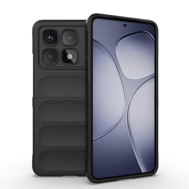 For Redmi K70 Ultra Global Magic Shield TPU + Flannel Phone Case(Black)
