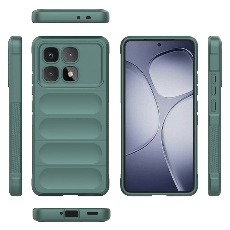 For Redmi K70 Ultra Global Magic Shield TPU + Flannel Phone Case(Dark Green)