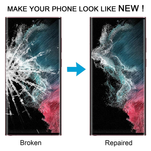 For Samsung Galaxy S22 Ultra SM-S908B Front Screen Outer Glass Lens with OCA Optically Clear Adhesive