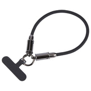 USB-C / Type-C to 8 Pin Data Cable Phone Anti-lost Short Lanyard, Length: 30cm(Black Braid)