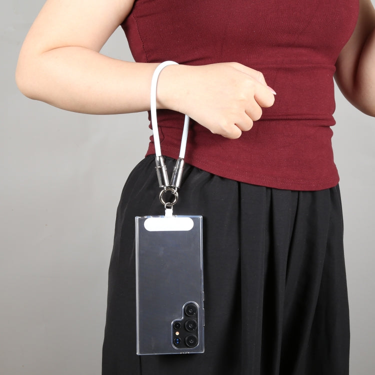 USB-C / Type-C to 8 Pin Data Cable Phone Anti-lost Short Lanyard, Length: 30cm(Pink Braid)