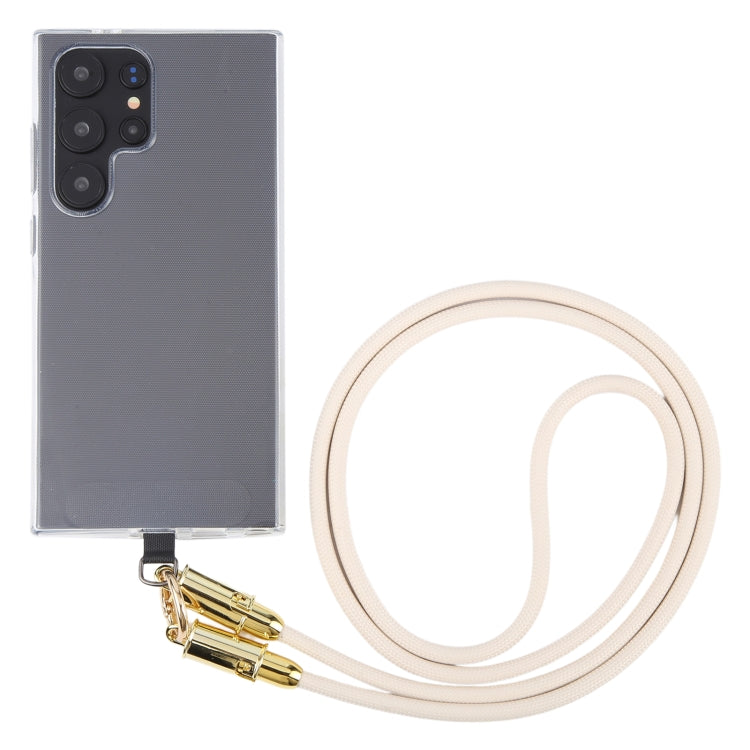Type-C to 8 Pin Braid Data Cable Phone Anti-lost Crossbody Lanyard, Length: 1.2m(Khaki)