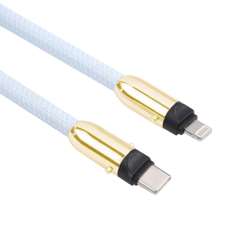 Type-C to 8 Pin Braid Data Cable Phone Anti-lost Crossbody Lanyard, Length: 1.2m(Black)