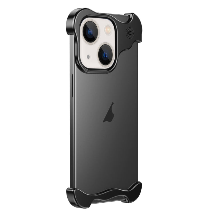 For iPhone 14 Plus Aromatherapy Alloy Frameless Phone Case(Black)