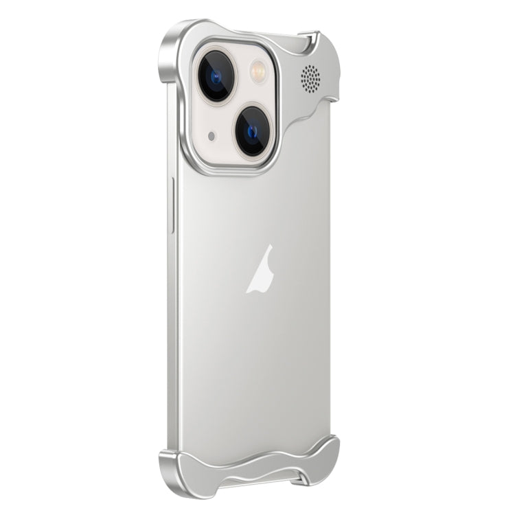 For iPhone 14 Plus Aromatherapy Alloy Frameless Phone Case(Silver)