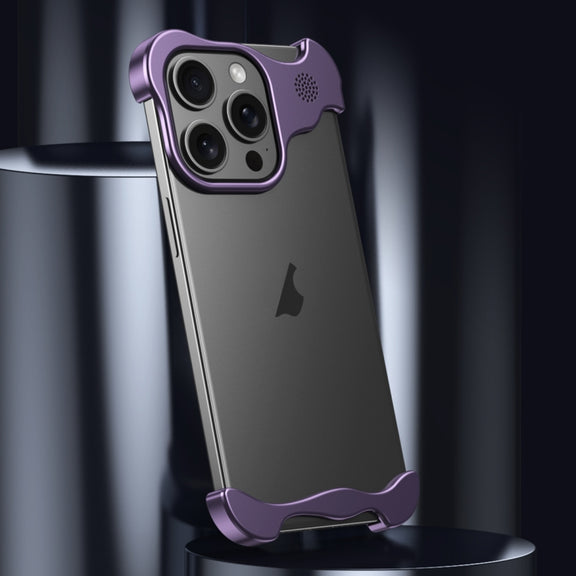 For iPhone 14 Pro Aromatherapy Alloy Frameless Phone Case(Purple)
