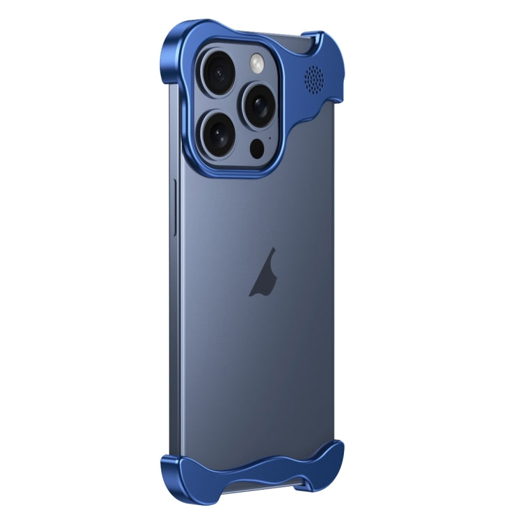 For iPhone 16 Pro Max Aromatherapy Alloy Frameless Phone Case(Blue)