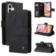 For iPhone 16 Plus Skin Feel Multi-Card Wallet Zipper Leather Phone Case(Black) - iPhone 16 Plus Cases by PMC TechLife | Online Shopping South Africa | PMC TechLife | Buy Now Pay Later Mobicred