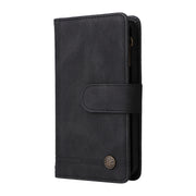 For iPhone 16 Plus Skin Feel Multi-Card Wallet Zipper Leather Phone Case(Black)